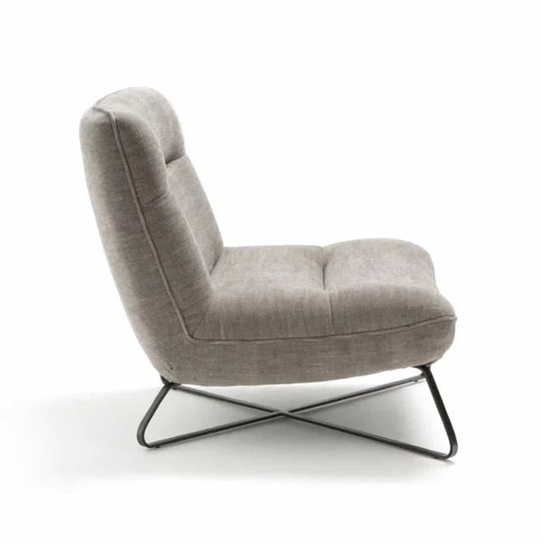 Fauteuil San José de Azapa en toile pur lin et métal