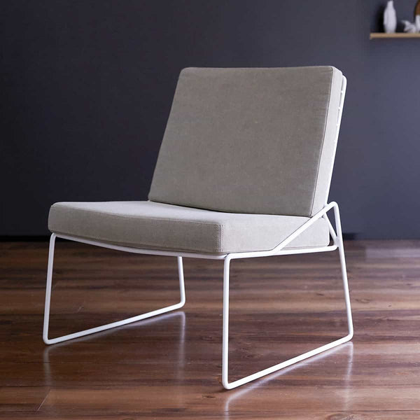 Fauteuil Sordo en métal gris galet