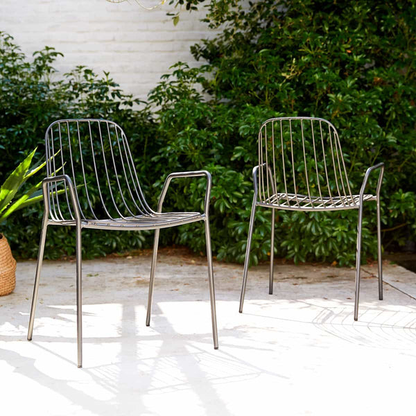 Fauteuil de jardin Barrow en métal anthracite