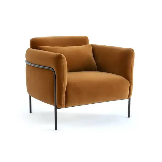 SP Fauteuil Vaupes en velours caramel