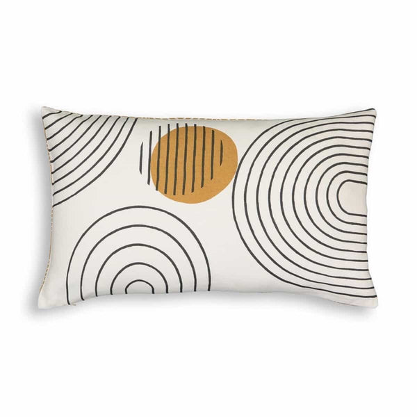 Housse coussin Belén en coton imprimé fond écru