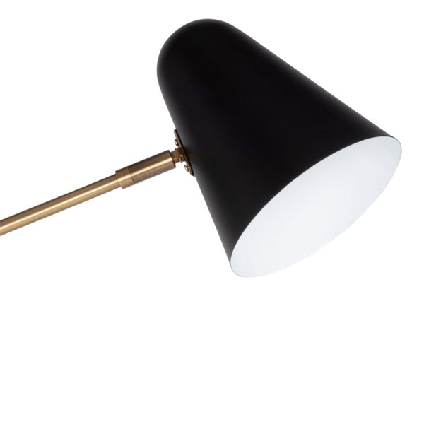 Lampadaire Sarre, en métal doré et noir