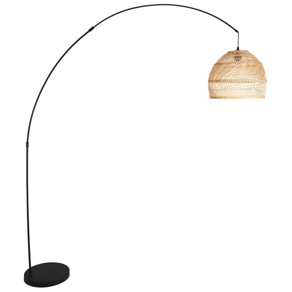 Lampadaire Fare métal et rotin