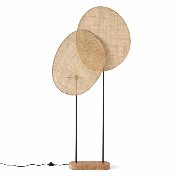 Lampadaire Salado en rotin tressé naturel