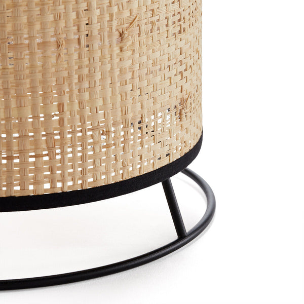 Lampe à poser Rhone en raphia et métal naturel