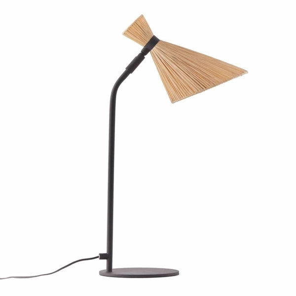 Lampe A Poser Samborombon en métal et raphia naturel