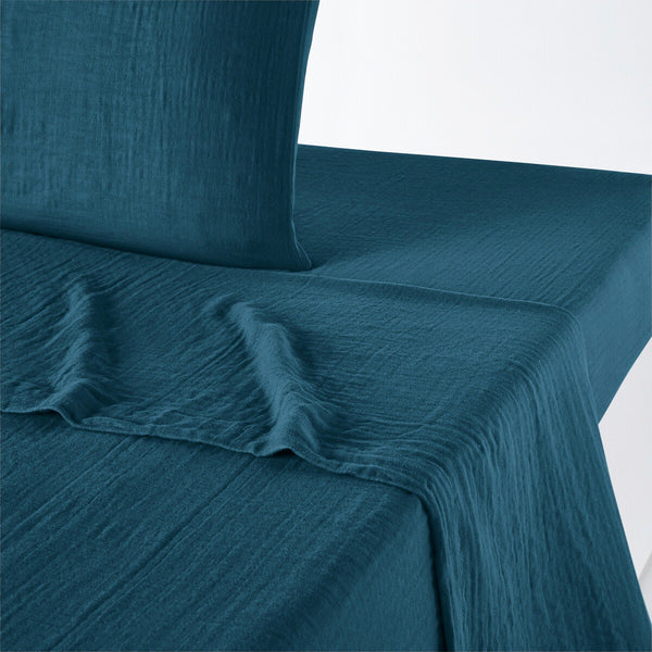 Draps-housse uni en gaze de coton, RHONELLE
