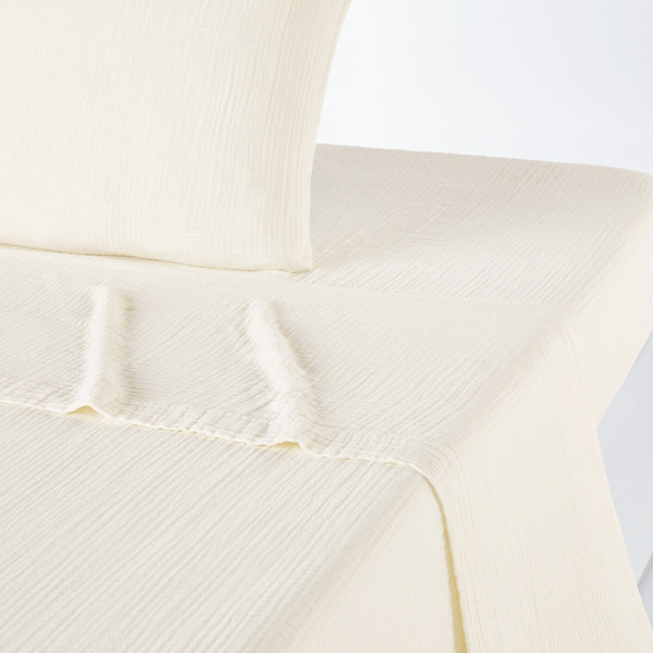 Draps plat uni en gaze de coton, RHONELLE