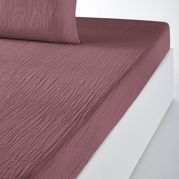 Draps-housse uni en gaze de coton, RHONELLE