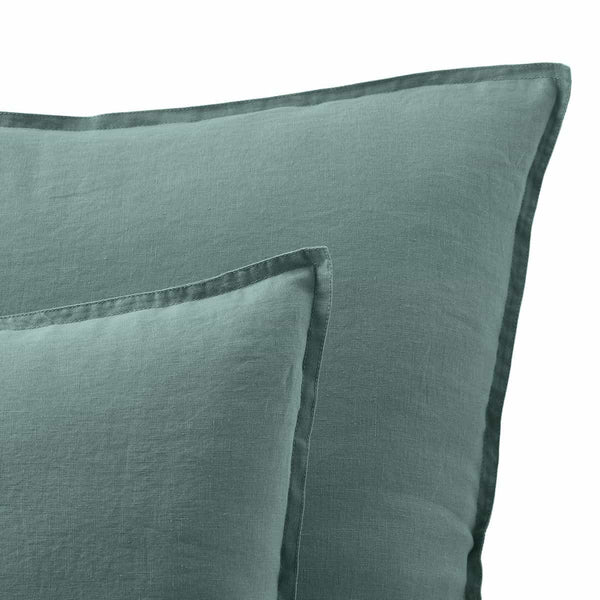 Taie d'oreiller Roanne en lin lavé bleu colbate