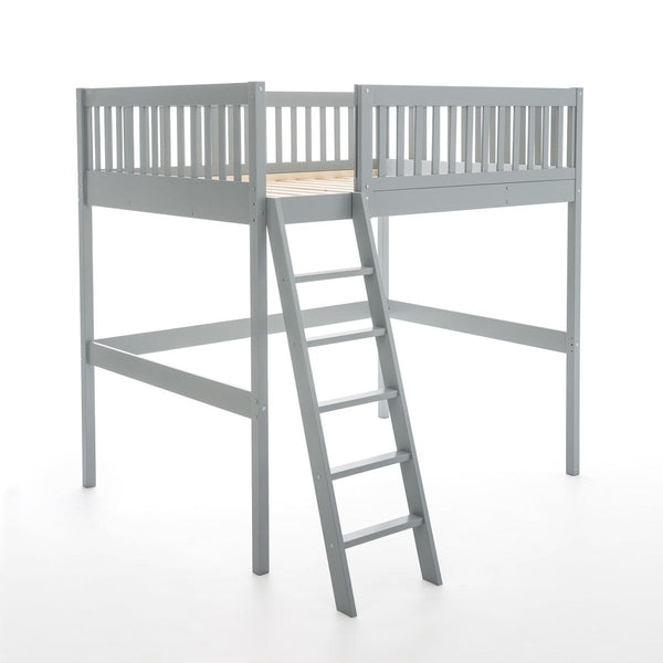 Lit mezzanine couchage Langladure en tilleul gris clair