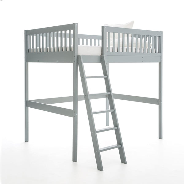 Lit mezzanine couchage Langladure en tilleul gris clair