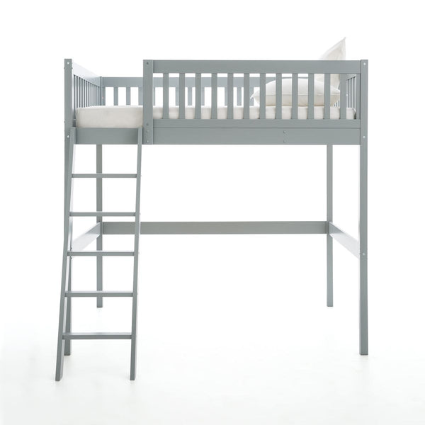 Lit mezzanine couchage Langladure en tilleul gris clair