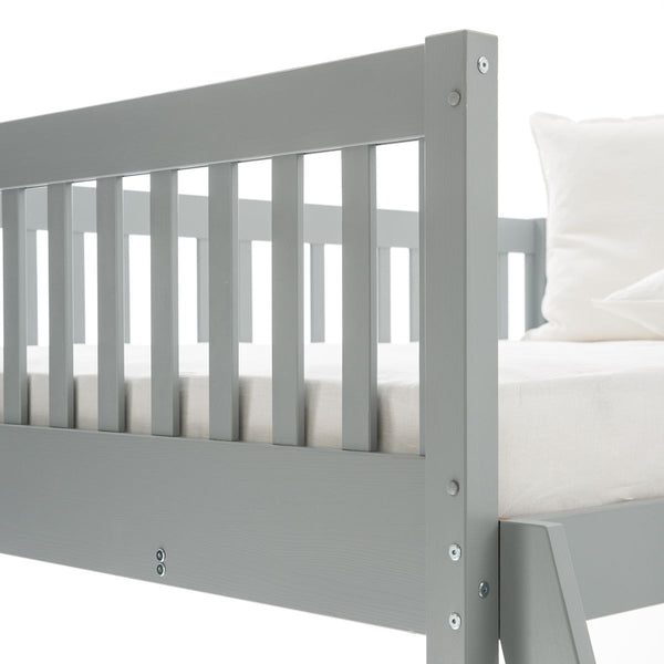 Lit mezzanine couchage Langladure en tilleul gris clair