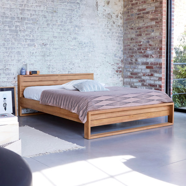Lit  Vosges en teck naturel