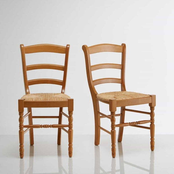 Lot de 2 Chaises Gualeguay en hêtre teinté bois clair miel