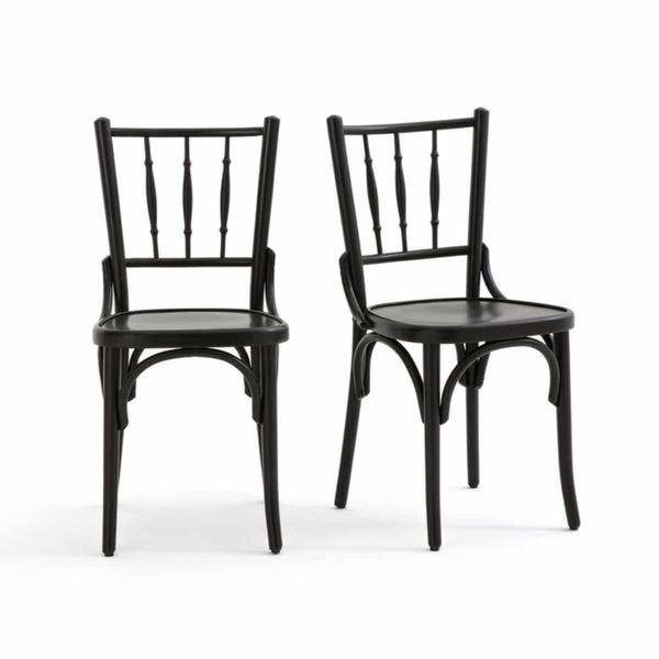 Lot de 2 Chaises Guajeina en hêtre noir