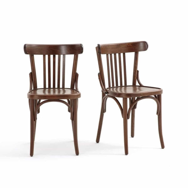 Lot de 2 Chaises Hidrovia en hêtre coloris noyer