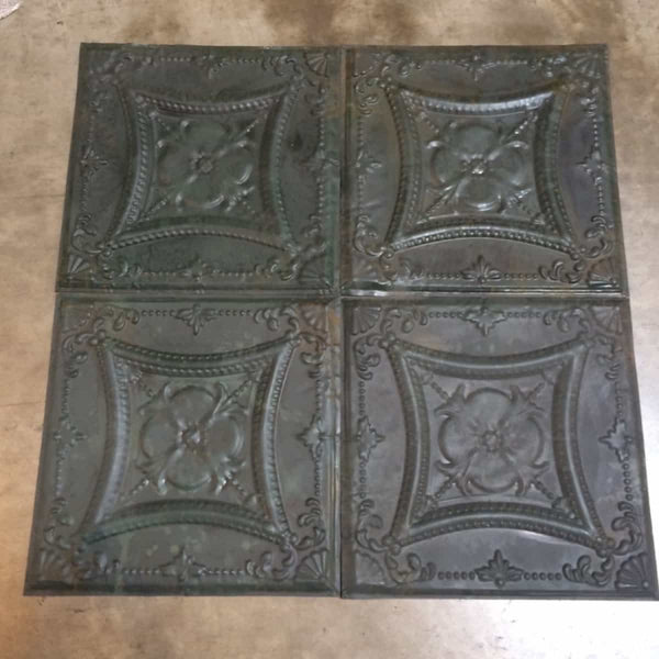 Set de 12 Plaques Ramos en métal vert foncé