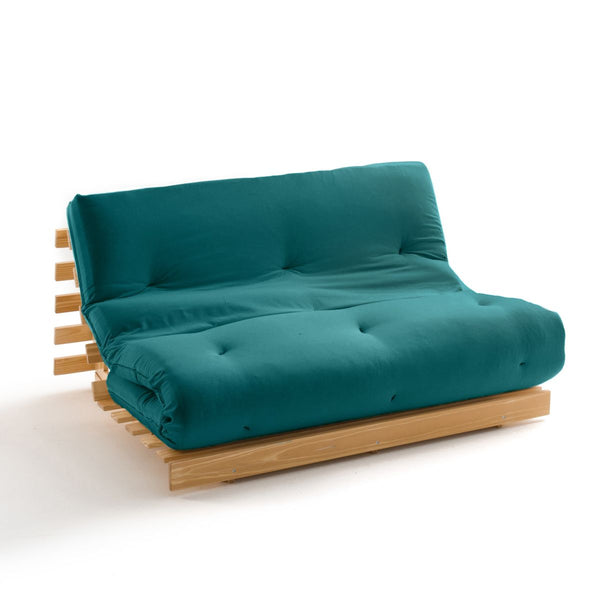 Matelas futon coton pour banquette LAUNETTE, Bleu Canard