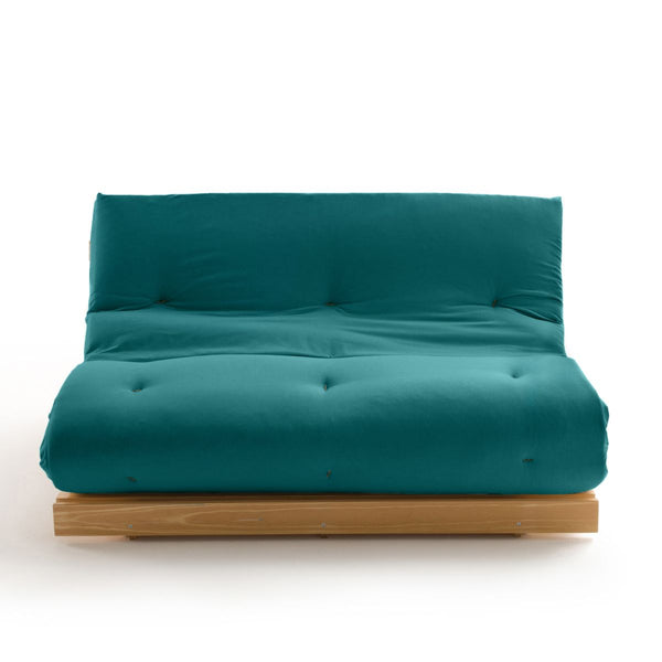 Matelas futon coton pour banquette LAUNETTE, Bleu Canard