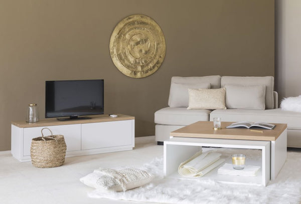 Meuble TV 2 portes Venta blanc