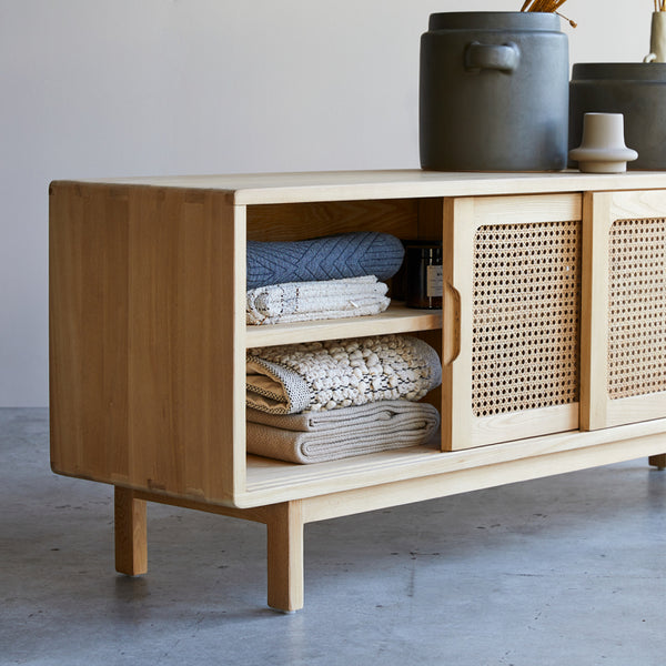 Meuble TV Avirons en orme naturel