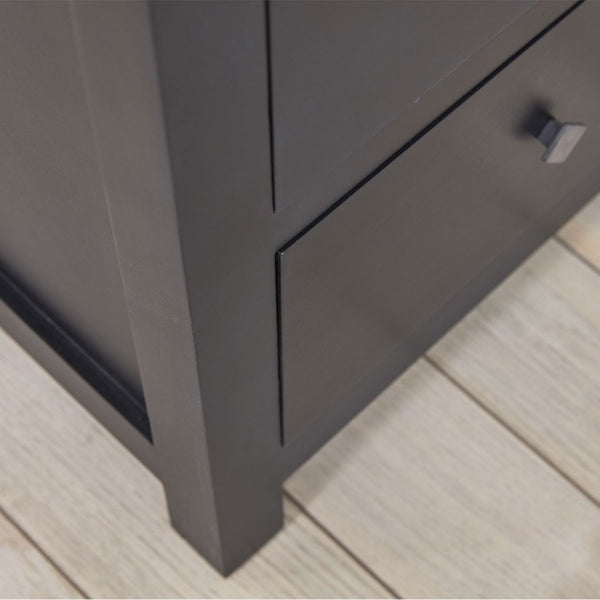 Meuble TV en bois d'acajou noir et teck naturel 180 BONNAL, noir