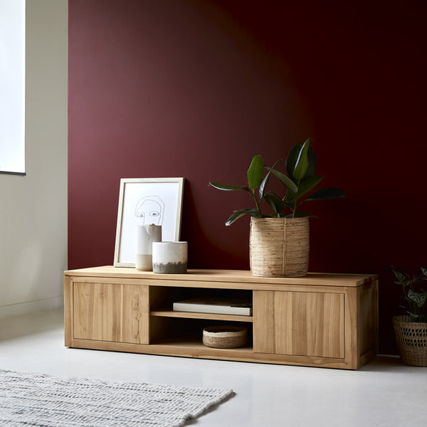 Meuble TV Brisach en teck naturel