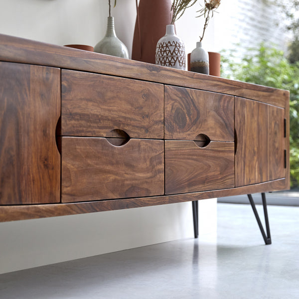 Meuble TV Bruche en palissandre marron glacé
