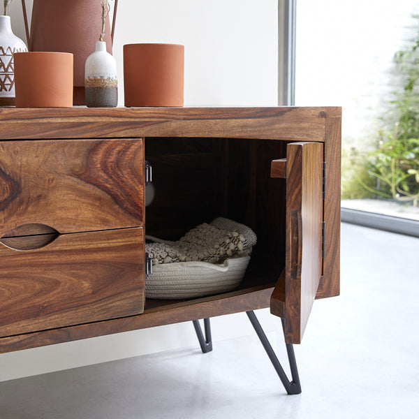Meuble TV Bruche en palissandre marron glacé