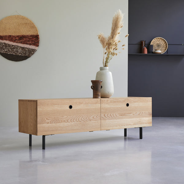 Meuble TV Lataniers en chêne naturel