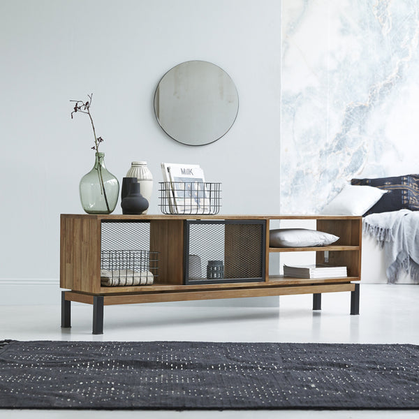 Meuble TV Lianes en teck naturel
