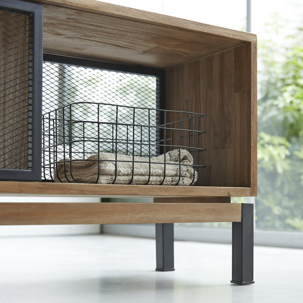 Meuble TV Lianes en teck naturel