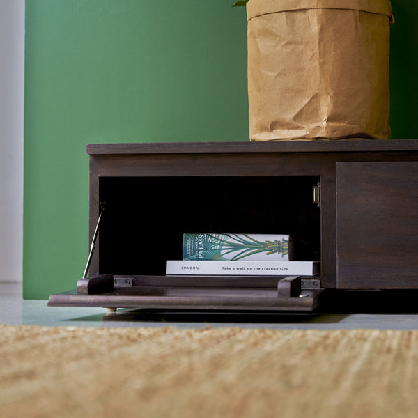 Meuble TV Oussy en acajou naturel