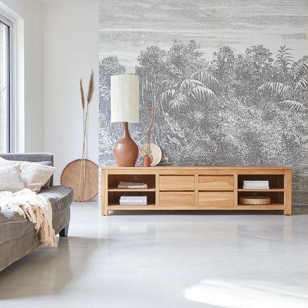 Meuble TV Preaven en teck naturel