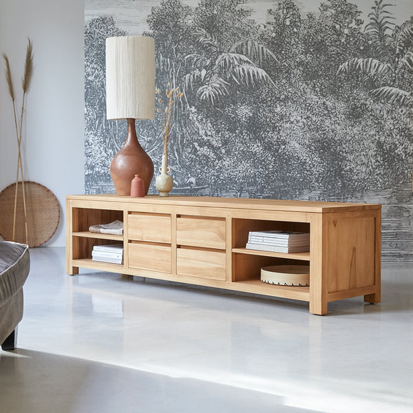 Meuble TV Preaven en teck naturel