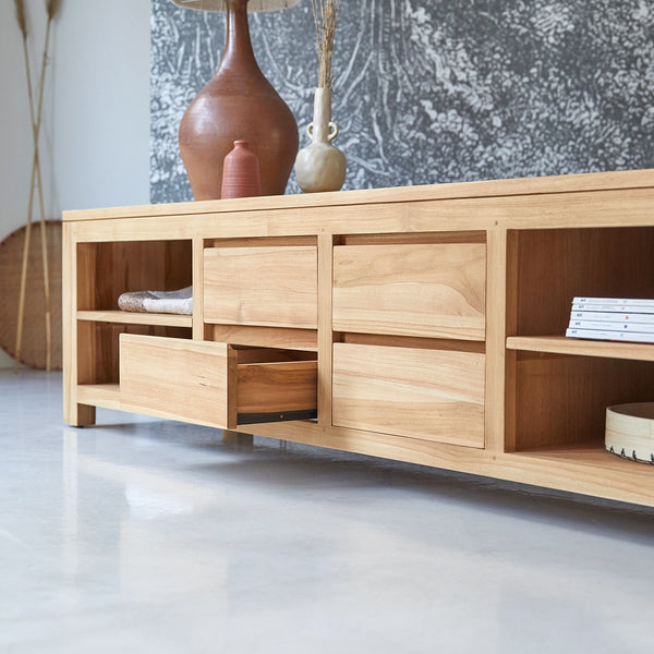 Meuble TV Preaven en teck naturel