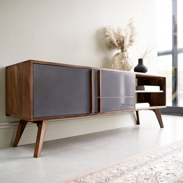 Meuble TV Sambre en palissandre naturel