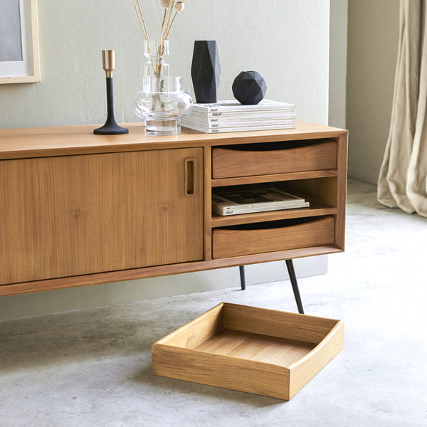 Meuble TV Somme en teck naturel