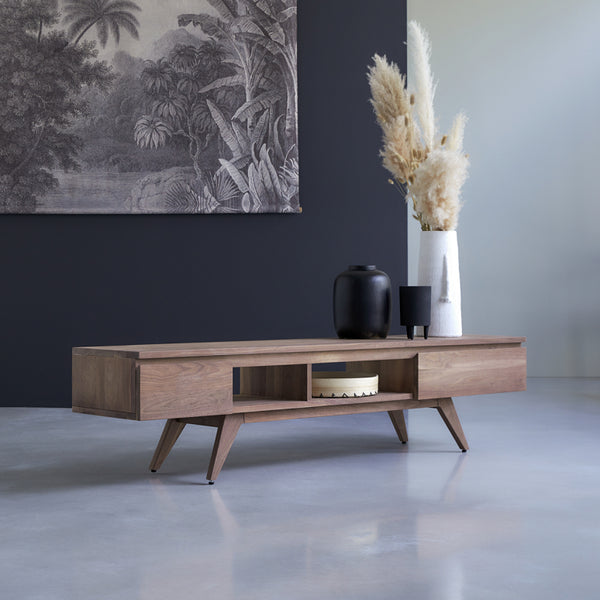 Meuble TV Zela en noyer naturel