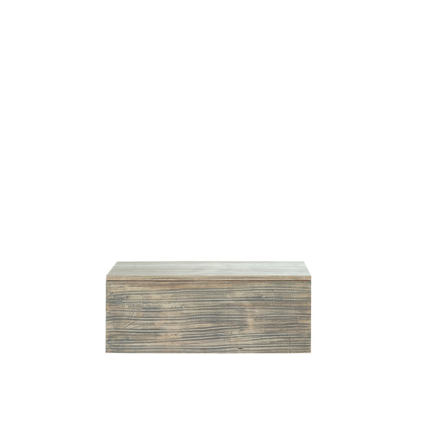 Meuble de salle de bain suspendu en bois d'hévéa 1 tiroir BAIRON, gris