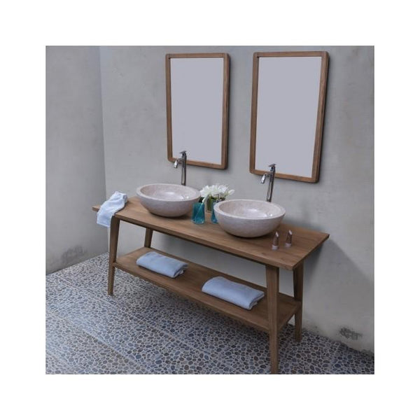 Meuble de salle de bain en bois de teck CÉLAC, naturel