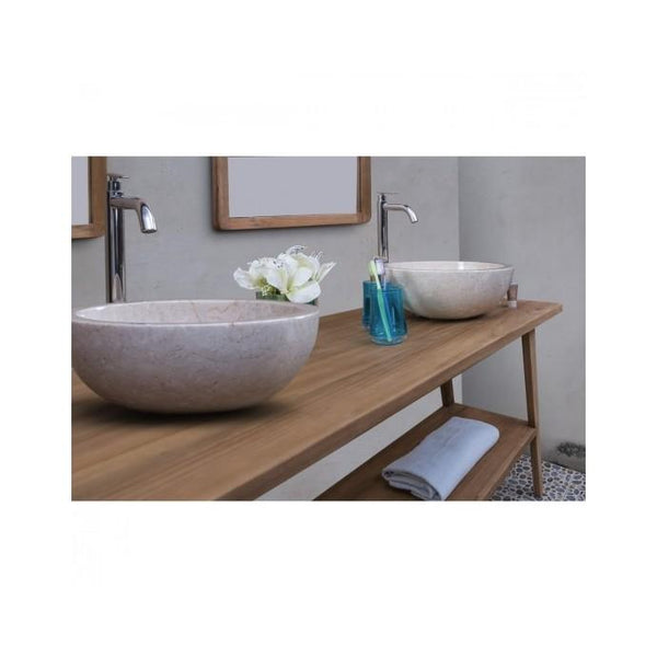 Meuble de salle de bain en bois de teck CÉLAC, naturel