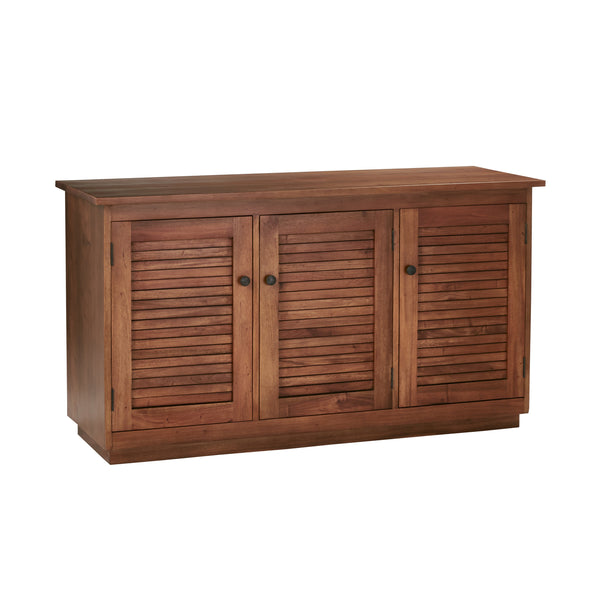 Meuble sous vasque colonial en bois d'acajou marron