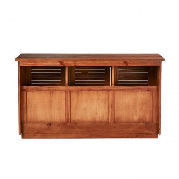 Meuble sous vasque colonial en bois d'acajou marron