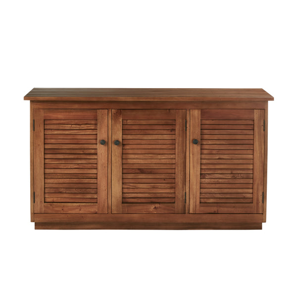 Meuble sous vasque colonial en bois d'acajou marron