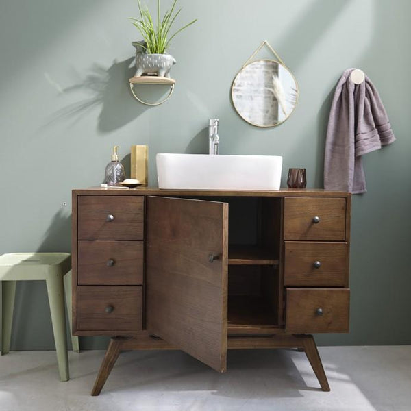 Meuble de salle de bain en bois de mindy HANAU, marron