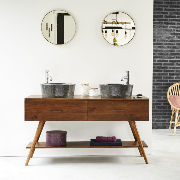 Meuble de salle de bain en bois de mindy HANAU, marron
