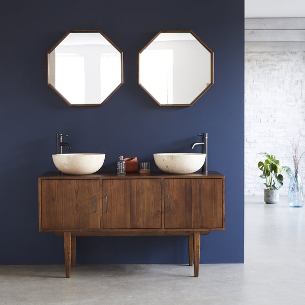 Meuble de salle de bain en bois de mindy HANAU, marron